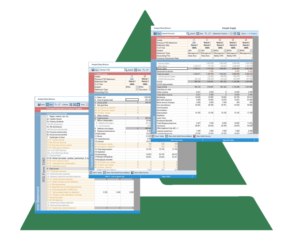 spreading reports FISCAL with Triangle Icon in the back